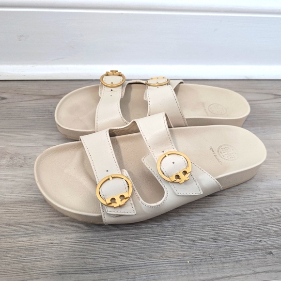 Tory Burch Anatomic Slide Calf Leather Sandals Size 8 Dulce De Leche - Picture 1 of 8
